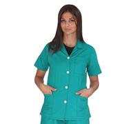 tessile astorino Casacca Ospedaliera Ricamo Gratuito Con Bottoni Giacca Sanitaria Uomo e Donna Per Studenti Infermiere e OSS Made in Italy (Verde, 3XL)