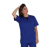 tessile astorino Casacca Ospedaliera Vari Colori Scollo a V Giacca Sanitaria Uomo e Donna per Studenti Infermiere e OSS (XS, Blu)