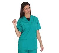 tessile astorino Casacca Ospedaliera Vari Colori Scollo a V Giacca Sanitaria Uomo e Donna per Studenti Infermiere e OSS (XL, Verde)