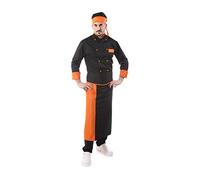 tessile astorino completo cuoco arancio, divisa uomo chef, 4 PZ giacca pantalone davantino bandana, ricamo gratuito, per cucina e ristorante, Made in Italy (XL)