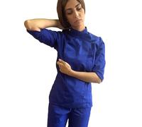 tessile astorino Giacca Cuoco Donna Personalizzata Casacca Chef da Cucina Blu Betty per Ristorante Pizzeria Hotel Pasticceria Divisa da Lavoro Personalizzabile (Large)