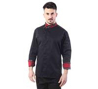 tessile astorino Giacca Cuoco Uomo Personalizzata - Casacca da Cucina Chef Scozzese Bordeaux, Jessi - Divisa Personalizzabile per Ristorante - Made in Italy (XL)