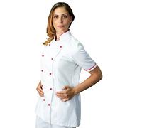 Tessile Astorino Giacca da Chef da Donna con Ricamo Vari Colori Kaack Chef per Ristorante e Cucina - Made in Italy