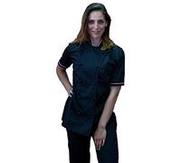 tessile astorino Giacca da chef da donna con Ricamo Vari Colori Kaack Chef per ristorante e cucina - Made in Italy, Nero e rosa M/C, 3XL