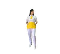 tessile astorino Grembiule Corto da Cucina 2pz Ricamo Gratuito Giallo per Bar Ristorazione Barista Albergo Divisa da Lavoro Uomo Donna Made in Italy