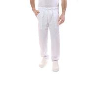 tessile astorino Pantalone Cuoco/Chef, Vari Colori, Policotone, Made in Italy, (XS, Bianco)