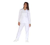 tessile astorino Ricamo Gratuito - Divisa Sanitaria Bianca - Pantalone e Casacca Ospedaliera M/L - per Uomo e Donna - Completo per Dentista, Infermiere, Ospedale, Operatore Sanitario (M)