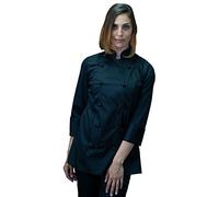 tessile astorino RICAMO GRATUITO - Giacca Cuoca Donna Nera - Casacca Chef per Ristorante e Cucina - Made in Italy (S)