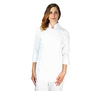 tessile astorino Ricamo Gratuito - Giacca Cuoco da Cucina - Casacca Chef Donna - Bianca - Made in Italy (S)