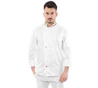 tessile astorino Ricamo Gratuito, Giacca Cuoco Uomo - Casacca Chef Bianca/Italia - Divisa Personalizzabile per Cucina e Ristorante - Made in Italy (XL)