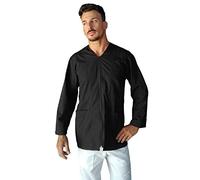 tessile astorino Ricamo Gratuito - Giacca Uomo da Lavoro - Casacca per Parrucchieri, Barbieri, Estetisti, Pasticcere, Imprese di Pulizie, Centri Sanitari - Made in Italy (Nero, L)
