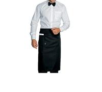 tessile astorino Ricamo Gratuito - Grembiule da Cucina Lungo - Nero - Divisa da Lavoro Unisex - Grembiuli per Barista, Cameriere, Bar, Ristorante, Barman, Pizzaiolo - Uomo e Donna - Made in Italy