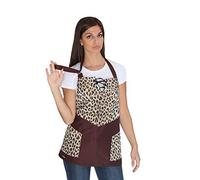tessile astorino Ricamo Gratuito - Grembiuli Donna - Divisa da Lavoro per Parrucchiera, Estetista, Bar, Ristoranti, Cameriera - Grembiule Leopardato per Vari Settori Lavorativi (Daisy)