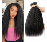 Tessitura Extension Capelli Umani Ricci Brazilian Human Hair Kinky Straight Bundles 100% Unprocessed Brazilian Virgin Remy Hair For Women Natural Color 18 20 22 Pollici 300g