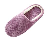 Tessitura Pantofole da Donna Invernali Ciabatte Calde Donna Silenzioso Antiscivolo Suola Scarpe con Punta Chiusa Pantofole Morbide Peluche Slippers Comodo Leggere Ciabattine per Interni e Esterni