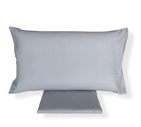 Tessitura Zambaiti Completo Lenzuola Letto Singolo 100% Cotone Made in Italy - 1 Lenzuolo Sopra 150x300, 1 Lenzuolo con Angoli 90x200x27, 1 Federa 52x82 - Tinta Unita (Ghiaccio)