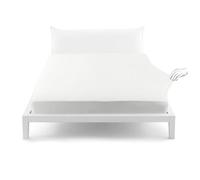 Tessitura Zambaiti - Lenzuolo con Angoli in Jersey 100% Cotone Estensibile - da 160 a 180x200 cm - Morbido, Traspirante e Delicato sulla Pelle - Certificato Oeko-Tex - Colore Bianco