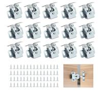 TESSTSY 15 Pezzi Chiusure a Doppio Rullo per Armadietto, Chiusura Doppio Rullo per Ante, Chiusure a Scatto per Mobili, Doppio Rullo per Armadietti con 60 Viti, per Armadi e Mobili