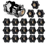 TESSTSY 20 Pezzi Dado M6x25mm, Manopola di Serraggio, Stella Testa Serraggio, Impugnatura a Stella, Manopola Passante a Testa Esagonale Filettata Femmina, per Macchine Utensili