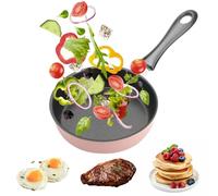 TESSTSY Mini Padella Antiaderente 12 cm, Padella Piccola Antiaderente, Mini Padella Portatile, Piccola Padella con Manico, Resistente al Calore Antiaderenti, per Cucina Uova Pancetta Bistecca