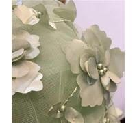 Tessuti in tulle ricamato con pizzo, Beading 3D Embroidered Lace Fabric Multicolor 1M Or 5M(Dark Sage Green,1Meter)
