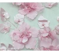 Tessuti in tulle ricamato con pizzo, Beading 3D Embroidered Lace Fabric Multicolor 1M Or 5M(Light Pink,5Meters)
