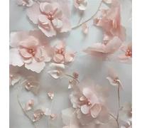 Tessuti in tulle ricamato con pizzo, Beading 3D Embroidered Lace Fabric Multicolor 1M Or 5M(Orange Pink,5Meters)