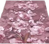 Tessuti in tulle ricamato con pizzo, Beading 3D Embroidered Lace Fabric Multicolor 1M Or 5M(Red Bean,1Meter)