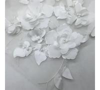 Tessuti in tulle ricamato con pizzo, Beading 3D Embroidered Lace Fabric Multicolor 1M Or 5M(White,5Meters)