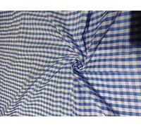 Tessuto 100% cotone blu e bianco a quadretti veggenti con ventosa, 147,3 cm di larghezza