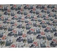 TESSUTO 100% COTONE "CARTOON JURASSIC" PATCHWORK CUCITO CREATIVO HOBBY CM150X150