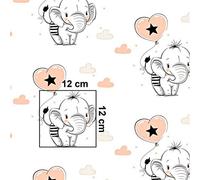 Tessuto 100% cotone per bambini, al metro, per cucito, motivo animali, 100 x 160 cm, 1 m