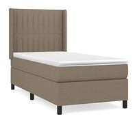 tessuto 100% poliestere colore tortora con testiera regolabile letto a | Giroletto a Molle con Materasso e Coprimaterasso Tortora 90x190 cm Tessuto Traspirante Letto Regolabile con Testiera