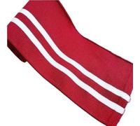 Tessuto a costine, DIY Rib Knit Cuff Fabric Multicolor 100x8cm(Red)