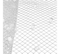 Tessuto a rete largo 45 cm per cappello sinamay velo per realizzare progetti di progetti di creazione di cappelli e cappelli da sposa, velo da sposa, bianco, Taglia unica