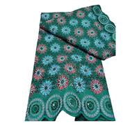 Tessuto Africano Del Pizzo Cotone Merletto Svizzero Voile In Nigeriano For Il Vestito Da Sera Della Donna 5 Yard Design Bello Ed Elegante(A078)