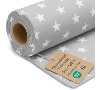 Tessuto al metro cotone 5M x 160 cm - Tessuti e stoffe per cucito creativo decorazione e fai da te Stoffa ideali per abbigliamento arredamento Oeko-Tex Stelle bianche su grigio