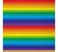 Tessuto arcobaleno da The Yard, tessuto da tappezzeria a righe colorate per sedie, tessuto esterno impermeabile multicolore brillante, 3 metri, (L276 x 150 cm) rosso blu