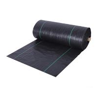 Tessuto barriera per erba, in polietilene PP, per aiuole e sentieri, resistente alle intemperie, rotolo nero per bloccare le erbacce consentendo all'acqua (90,7 g) 0,4 x 30,5 m