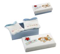 Tessuto blu Baby Boy Tooth & Curl sacchetti - Puppy design