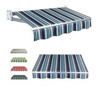 Tessuto blu per tenda da sole con mantovana di ricambio per tende da sole retrattili a clip, materiale per tenda da balcone, panno di ricambio 4 x 3 m