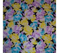 Tessuto Blumarine autentico cotone e lurex in giardino. Rose. Made in Italy.