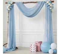 Tessuto celeste per archi di nozze, 73,7 cm x 6,1 m, tessuto in chiffon trasparente, per matrimoni, pergolati, cerimonie, feste, addio al nubilato, decorazione per festoni, 1 pannello, colore: celeste