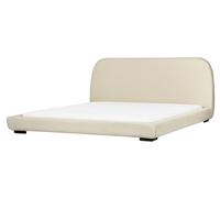 Tessuto classico imbottito con testiera 180 x 200 cm a doghe Beige Roisel