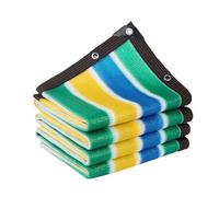 Tessuto colorato arcobaleno - Tenda parasole in rete con occhielli per pergola, patio e giardino, copertura ideale per piante (3,7 x 10,1 m)