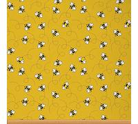 Tessuto con Api Carine a Metro, Tessuto per Tappezzeria con Api dei Cartoni Animati e Fiori, Tessuto con Api del Giardino Primaverile Naturale per Tappezzeria e Progetti Fai da Te per la Casa, 1 Metro