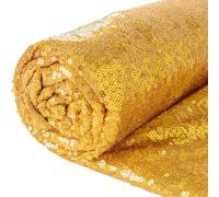 Tessuto con Lustrini d'Oro al Metro, Materiale Sequin Scintillante per Sfondo a Strisce per Fotobus, Tenda, Tessuti con Lustrini, Tovaglia con Lustrini, Corsia da Tavolo con Lustrini (92 cm, Oro)