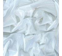 Tessuto con ologramma glitterato, adatto per feste, materiale decorativo lucido (bianco)