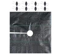 Tessuto da giardino, con paletti, tappetino per la prevenzione ' nera, tessuto anti- , per serra, ortaggi, aiuole, parchi giochi, alberi da frutta, radici, erosione collina