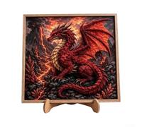 Tessuto del regno del drago 3D di DIY per arte dell'ago della perforazione | Motivo drago vivace, facile e da cucire, materiale sostenibile, per costumi, decorazioni per la casa (kit fai da te con drago